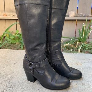 A2 Aerosoles 8.5 Below Knee Black Heeled Boots